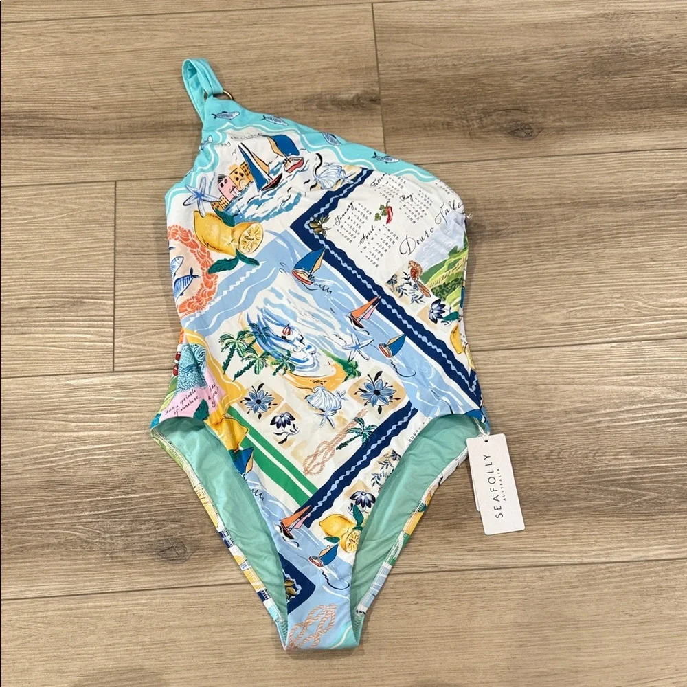 Seafolly Kids Swim One-Piece - Aqua and Pastel - Picture 1 of 5
